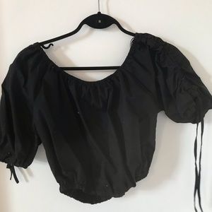 Farrow black ruched crop top